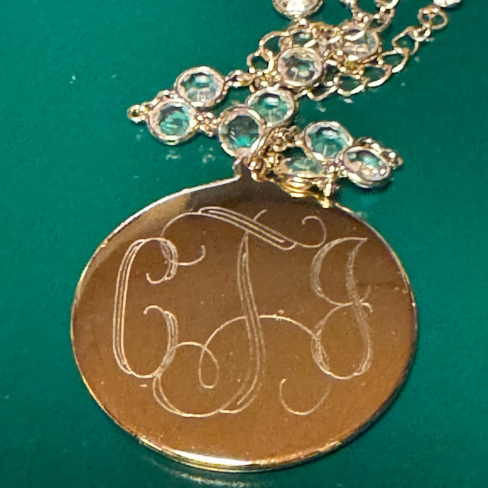 Gold‎ Monogram Pendant Necklace